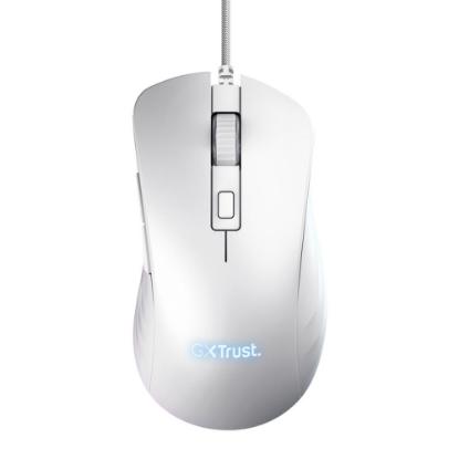 Miška TRUST GXT 924W Ybar+, RGB, optički, 25600dpi, beli