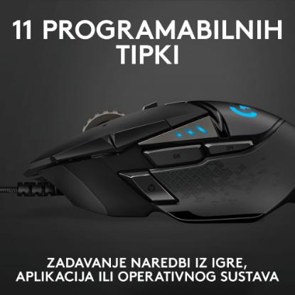 Miška LOGITECH Gaming G502 Hero RGB, optički, 25600dpi, črni, USB