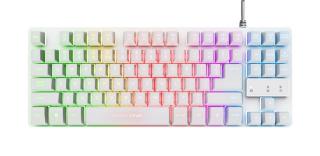 Tipkovnica TRUST GXT 833W Thado TKL Illuminated Gaming Keyboard, USB, bela