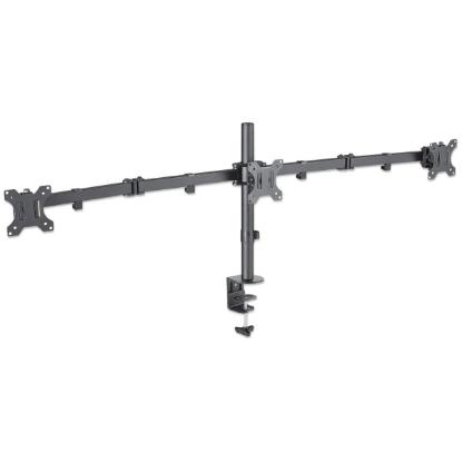 Stalak za monitor MANHATTAN 461658, za tri monitora, stolni, 13" do 27", crni