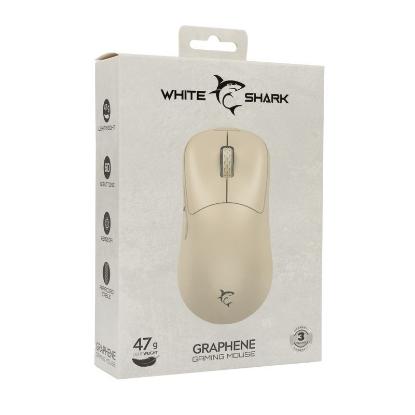 Miška WHITE SHARK Graphene, optički, 12400dpi, bež
