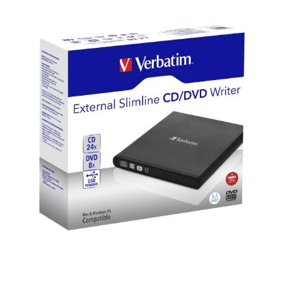 DVD±RW vanjski, VERBATIM Slim DVD+/-RW, 8x, crni, USB