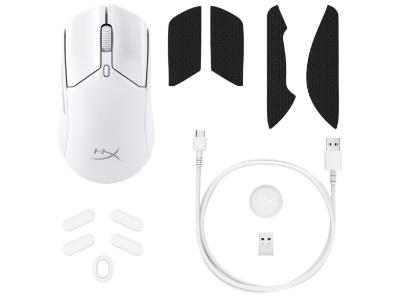 Miška HYPERX Pulsefire Haste 2 Wireless 6N0A9AA, 26000 DPI, bežični, beli