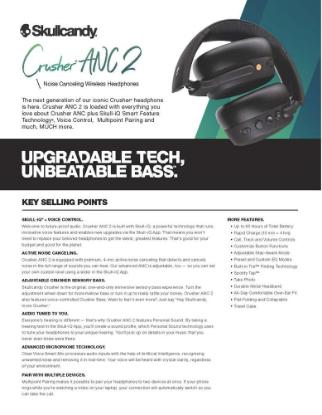 Slušalice SKULLCANDY CRUSHER ANC 2 WIRELESS OVER-EAR, bežične, BT, over-ear, mikrofon, crne