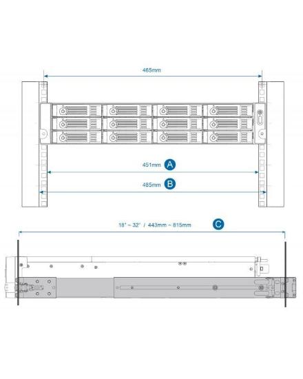Rail kit QNAP Rail-B02, za rackmount modele