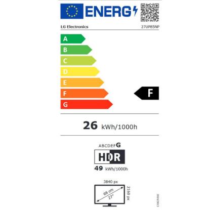 Premium monitor 27" LG 27UP85NP-W.AEU, 4K UHD, IPS, 60Hz, 5ms, 400cd/m2, FreeSync, pivot, zvočnici, beli