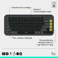 Tipkovnica + miška LOGITECH POP Icon Combo, brezžična, US Layout, BT, sivo-zelena