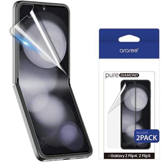 Zaštitna folija za smartphone ARAREE Pure Diamond za Samsung Z Flip4/Flip5, antibakterijska, 2 komada