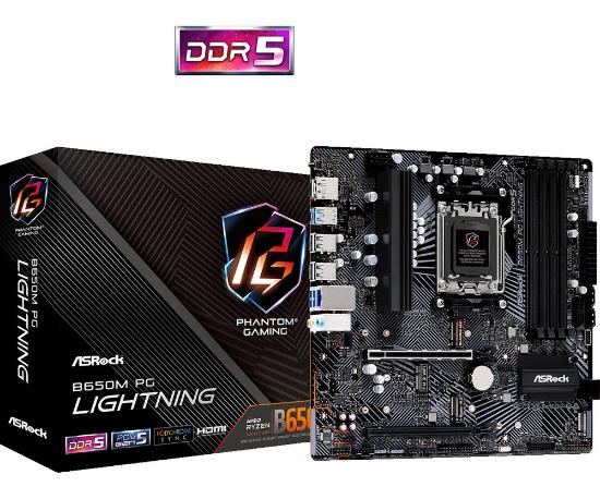 Matična plošća ASROCK B650M PG Lightning, AMD B650, DDR5, mATX, s. AM5