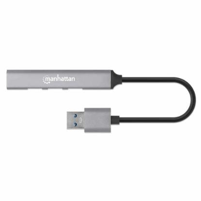 USB HUB MANHATTAN, 4-portni, 1xUSB 3.0, 3xUSB 2.0, aluminijski, srebrni