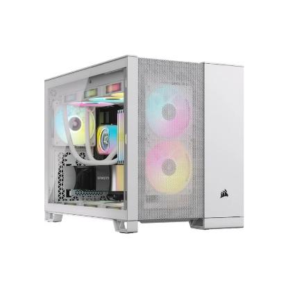 Ohišje CORSAIR 2500D Airflow Dual chamber, RGB, window, MIDI, ATX, belo, bez napajalnika