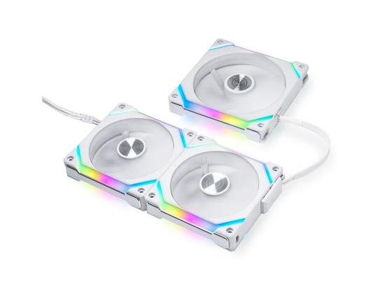 Ventilator LIAN LI Uni Fan SL120 V2 RGB PWM, 120mm, beli, 3 ventilatora, krmilnik