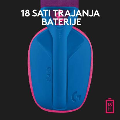 Slušalice LOGITECH Gaming G435 Lightspeed, USB-C, bežične, BT, plavo-ljubičaste