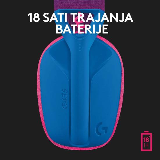 Slušalice LOGITECH Gaming G435 Lightspeed, USB-C, bežične, BT, plavo-ljubičaste
