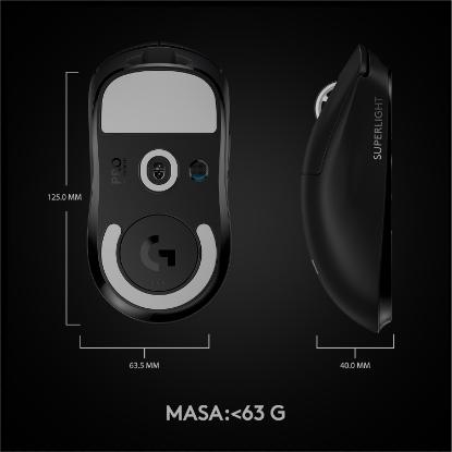Miška LOGITECH Pro X Superlight, bežični, optički, 25600dpi, črni, USB