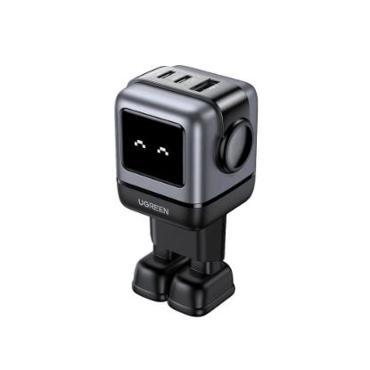 Kućni punjač UGREEN Nexode RG, 65W, 1x USB-A, 2x USB-C, LED ekran, crno-sivi