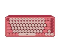 Tipkovnica LOGITECH POP Keys, mehanička, brezžična, US Layout, USB, crveno/roza