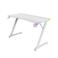 Gaming miza TRUST GXT 709W Luminus, RGB, beli