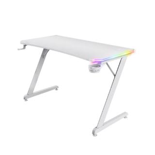 Gaming miza TRUST GXT 709W Luminus, RGB, beli