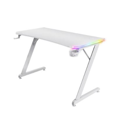 Gaming miza TRUST GXT 709W Luminus, RGB, beli