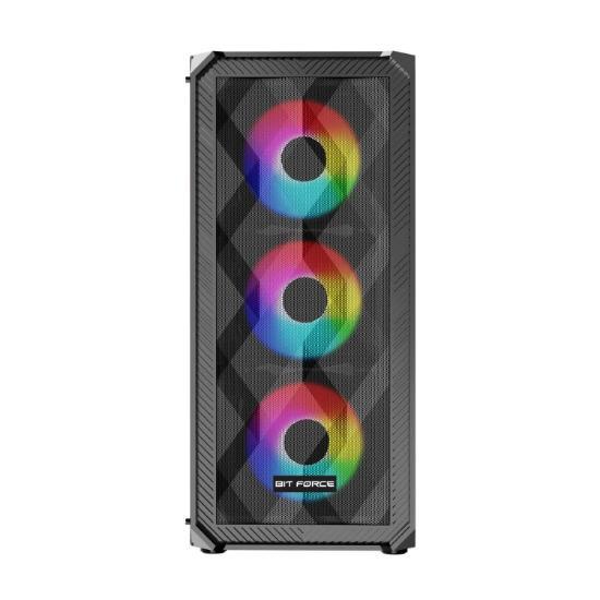 Ohišje BIT FORCE PALADIN ARGB-4, MIDI, ATX, ARGB, črno, window, bez napajalnika