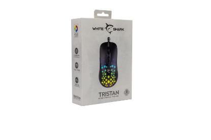 Miška WHITE SHARK Tristan 2, optički, 12800dpi, črni