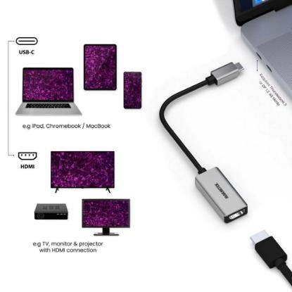 Adapter MARMITEK, USB-C(M) na HDMI(Ž), 4k 60Hz, srebrni