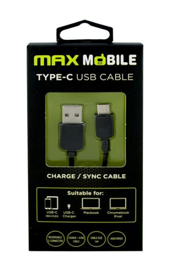 Kabel MAXMOBILE USB-C 2.0, 1m, crni