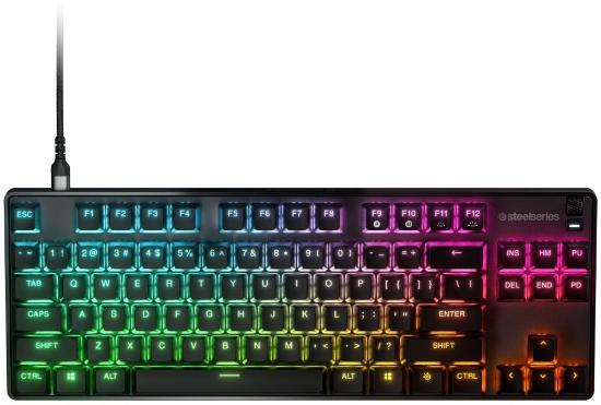 Tipkovnica STEELSERIES Apex 9 TKL, RGB, mehanička, OptiPoint switch, US layout, USB, črna