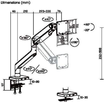 Stalak za monitor SBOX LCD-C49, stolni, do 49", za 1 monitor, crni