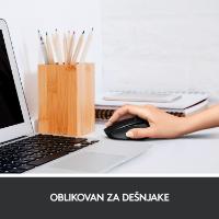 Miška LOGITECH M330 Silent Plus, optički, 1000dpi, bežični, črni, USB