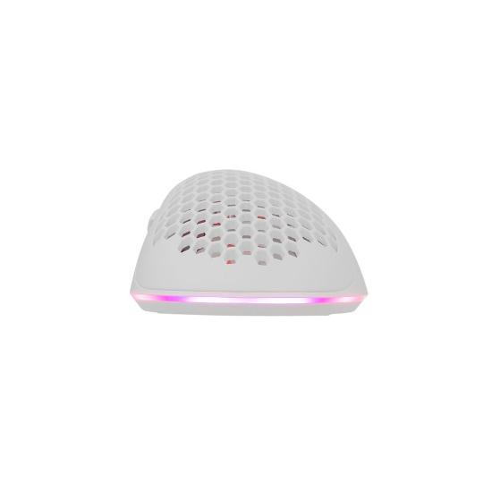 Miška WHITE SHARK Lionel, RGB, optički, bežični, 10000dpi, beli