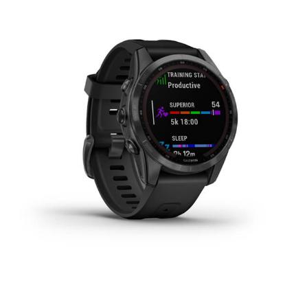 Pametni sat GARMIN Fenix 7S Solar, HR, GPS, multisport, crni/crni remen