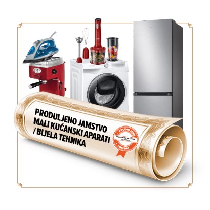 Produljeno jamstvo za male kućanske aparate / bijelu tehniku sa 12 na 36 mjeseci - vrijednosti uređaja 995,43-1493,13 €