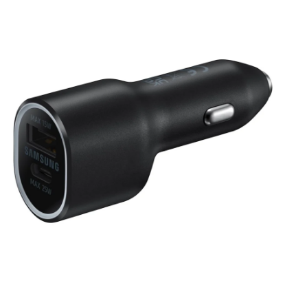 Auto punjač SAMSUNG Duo, EP-L4020NBEGEU, USB-C, USB, 40W, crni