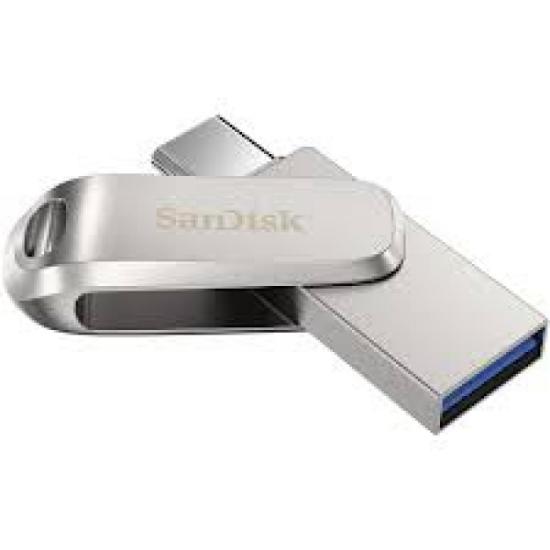 Memorija USB 3.1 FLASH DRIVE, 1TB, SANDISK Ultra Dual Drive Luxe USB-C, SDDDC4-1T00-G46, srebrna