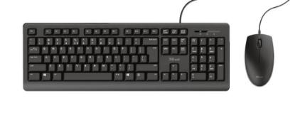 Tipkovnica + miška TRUST Primo, USB, UK layout, črna