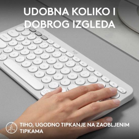 Tipkovnica LOGITECH Pebble Keys 2 K380S, BT, kompaktna, bela
