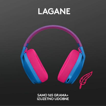Slušalice LOGITECH Gaming G435 Lightspeed, USB-C, bežične, BT, plavo-ljubičaste