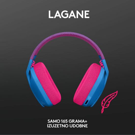 Slušalice LOGITECH Gaming G435 Lightspeed, USB-C, bežične, BT, plavo-ljubičaste
