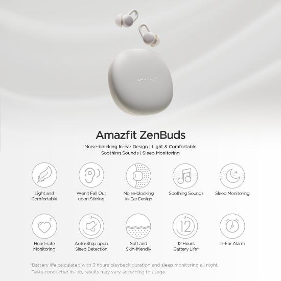 Smart Sleep slušalice AMAZFIT ZenBuds, bijele