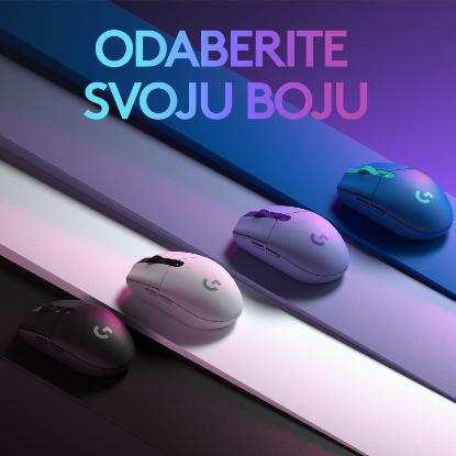 Miška LOGITECH Gaming G305 Lightspeed, bežični, optički, 12000dpi, beli, USB