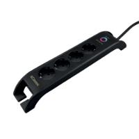 Prenaponska zaštita COMMEL, 4 utičnice, 2xUSB-A, 2m, crna