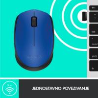 Miška LOGITECH M171, optički, bežični, modri