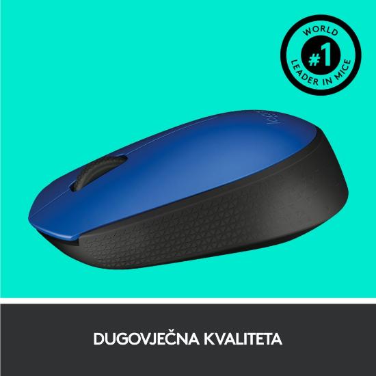 Miška LOGITECH M171, optički, bežični, modri