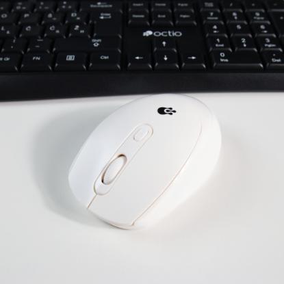 Miška OCTIO M302W, optički, bežični, 1600dpi, beli