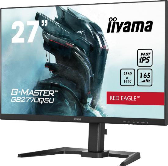 Gaming monitor 27" IIYAMA G-Master GB2770QSU-B5, QHD, IPS, 165Hz, 1ms, 400cd/m2, FreeSync, pivot, zvočnici, črni