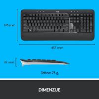 Tipkovnica + miška LOGITECH MK540 Advanced Combo, brezžična, črna, Unifying receiver USB