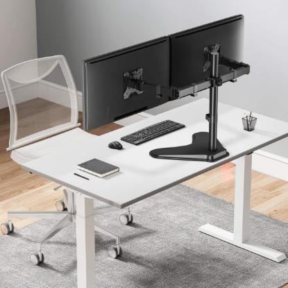 Stalak za monitor MANHATTAN 461559 , za dva monitora, stolni, 13" do 32", crni