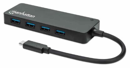 USB HUB MANHATTAN, USB-C, 4-portni USB 3.2, crni